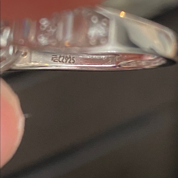 Sterling silver cubic zirconia created sapphire ring size 5 - Picture 7 of 8